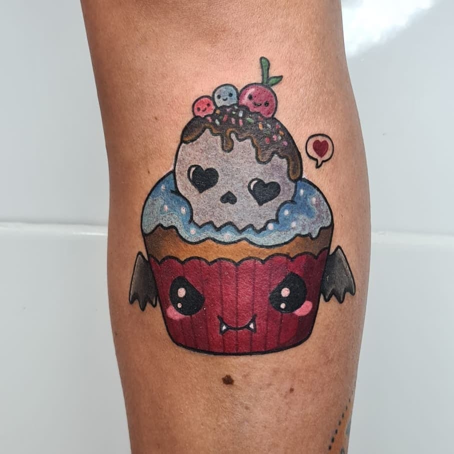 Good And Evil Cupcake Tattoos