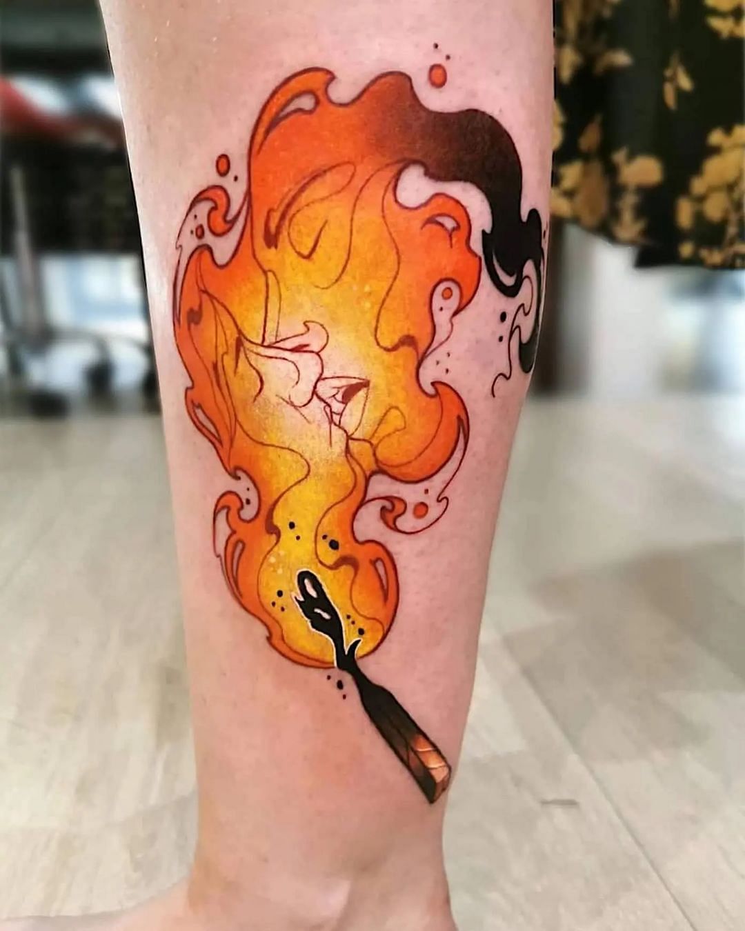 Fine Line Red Fire Flame Temporary Tattoo - Set of 3 – Tatteco