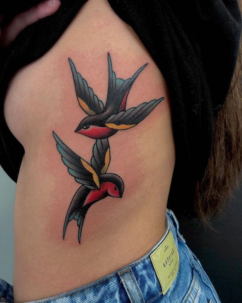 Traditional Sparrow Tattoo For Men